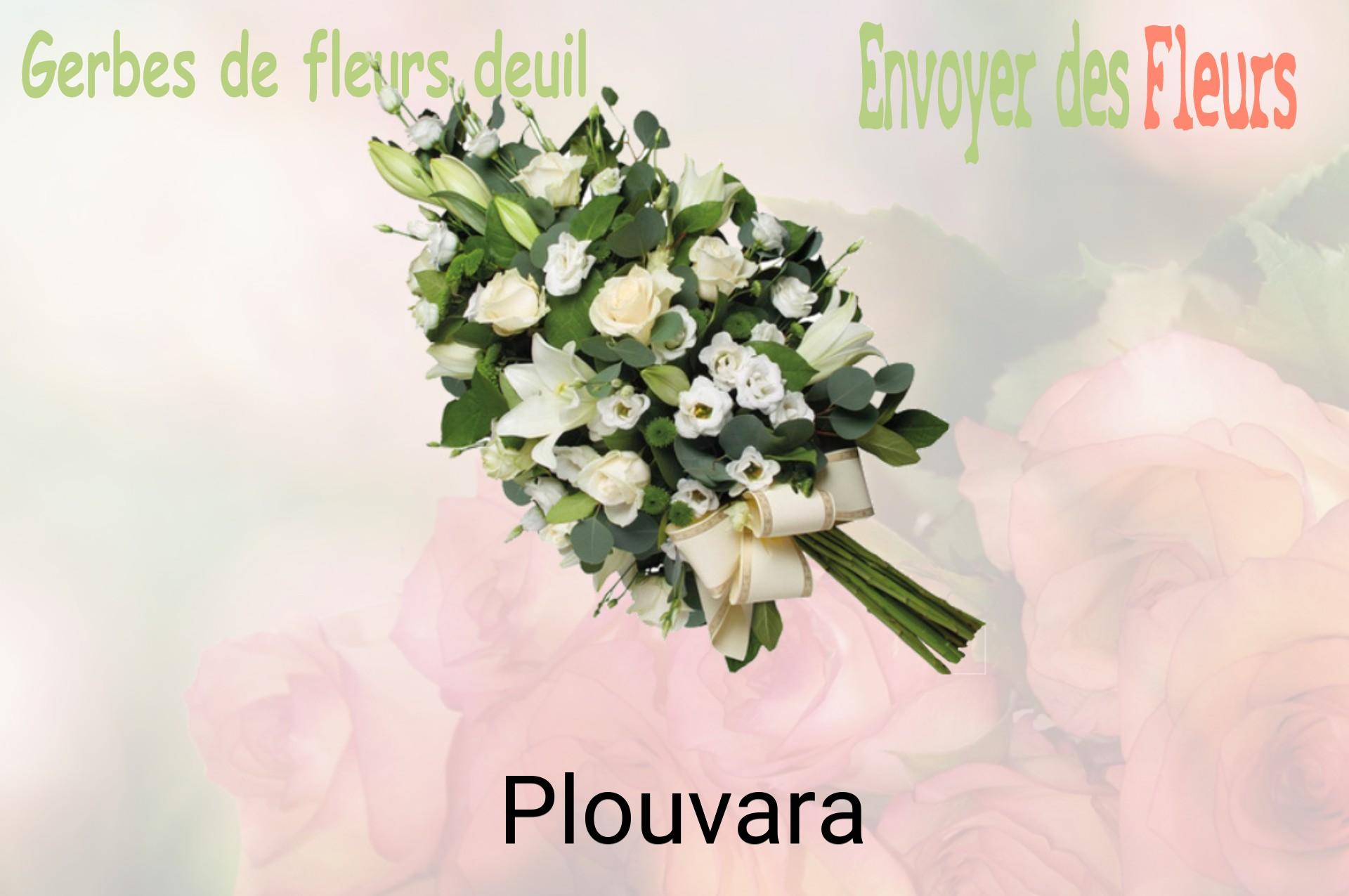 Gerbe de fleurs de deuil livrée à Plouvara